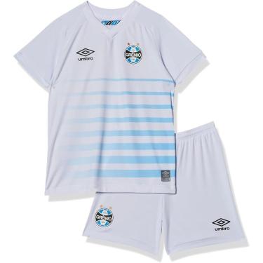 Imagem de Kit Conjunto Camisa Short Infantil Grêmio 2021 Umbro Branco-Unissex