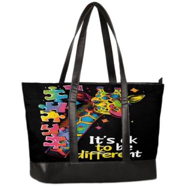 Imagem de Bolsa feminina de lona para laptop com design de linha de autismo, bolsa de computador de grande capacidade de 15,6 polegadas, Cor 5, 14.6*5.1*11.8 inch