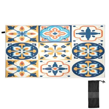 Imagem de Blueangle Toalha de praia de cerâmica mexicana - Toalhas de viagem compactas e leves - Toalha de secagem rápida super absorvente para natação, acampamento e férias (788)