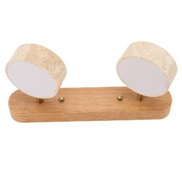 Imagem de Luocute Vanity Light, Arandela Moderna de Carvalho Com Painel de PC de Alta Transparência e Pedra Natural, para Entradas, Cozinhas, Vestiários, Salas de Estar (Cor Madeira)