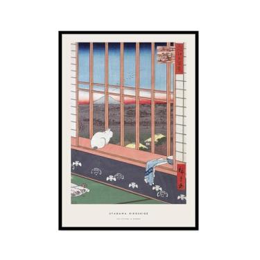 Imagem de Pôster Hasui Kawase Ohara Koson Impressões Katsushika Hokusai Pintura em Tela Onda Japonesa Arte de Parede Hiroshige Imagens para Decoração de Casa (SKU12,12 x 45,7 cm = (30 x 45 cm), Moldura preta)