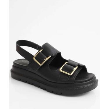 Imagem de Sandália Flatform Feminina Fivela Modare Preto-18125, Preto, 36