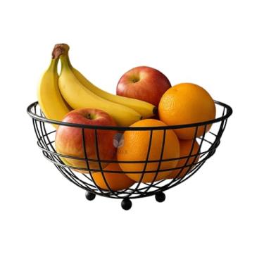 Imagem de Fruteira de mesa grande em aço inox preto estilo industrial moderno - BSMIX