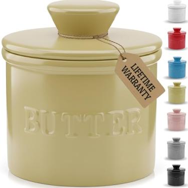 Imagem de Priority Chef Prioritychef French Butter Crock com Tampa, Mantenha A Manteiga para Barrar e Fresca, Protetor de Manteiga para Deixar No Balcão, Prato de Manteiga Francesa Perfeito para Pão e Torradas,
