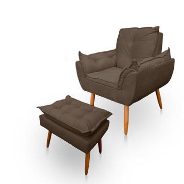 Imagem de Poltrona Opala com Puff Opala para Sala e Quarto Suede - LH Decor - Lo