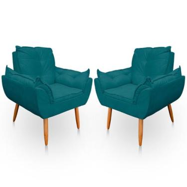 Imagem de Kit 2 Poltrona Opala para Sala e Quarto Suede - LH Decor - Los Hermano