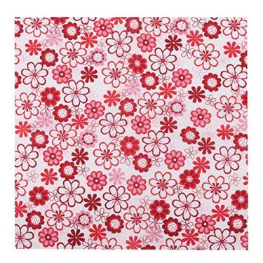 Imagem de Eujgoov Tecido de Algodão Patchwork Pré-cortado DIY 7 Peças de Tecido Floral Acolchoado Quadrado Série Flor Vermelha para Elaboração de Projetos Escolares Decoração de Casa 25x25cm 50x50cm (25*25cm)
