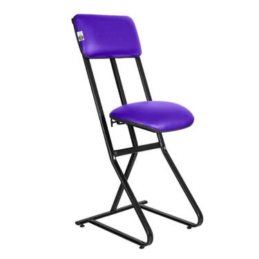 Imagem de Banqueta para Vigilantes Security Assento Sintético Estrutura Aço Encosto com Espuma Altura Ajustável Roxo