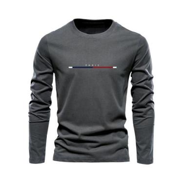 Imagem de Camiseta Masculina plus Size De Algodão, Ajuste Solto, Casual, Esporti