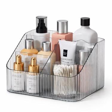 Imagem de Organizador Multiuso 4 Divisões - Organizador maquiagem, Porta Canetas, Lápis - Porta Maquiagem, Cosméticos, Bijuterias, Acessórios, Caixa Organizadora Banheiro, Mesa e Escritório - Acrílico