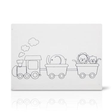 Imagem de Tela De Pintura Riscada, 16cm X 22cm, Desenho: Trem - Souza & Cia (Ref: 8152)