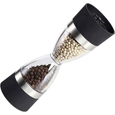 Imagem de 5sssallefaa Moedor de sal e pimenta, moedor manual de sal e pimenta, moedor de pimenta recarregável, núcleo de cerâmica ajustável, ferramenta de cozinha (preto)