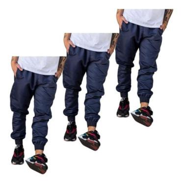 Imagem de Kit 3 Calças Jogger Tactel Estilo Neymar Inverno 2 Bolso 016 - J94, 3 