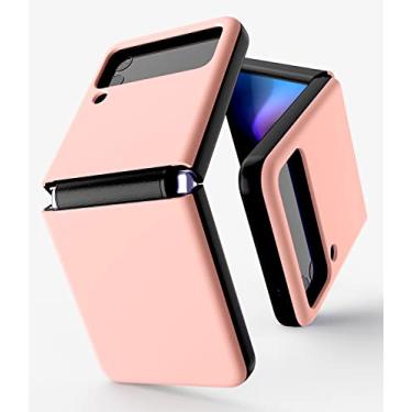 Imagem de Goospery Capa Fard compatível com Galaxy Z Flip 4 com cobertura de dobradiça, camada dupla definitiva, acabamento fosco de veludo, toque macio revestido de TPU e capa traseira de policarbonato rígido - rosa