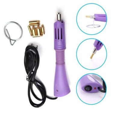Imagem de Caneta Aplicadora de Strass Hotfix Bivolt Com 7 Pontas Roxo - STARMAK,