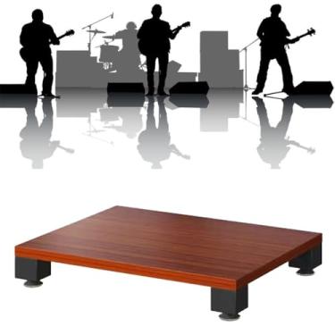 Imagem de Rack HiFi 2 3 4 níveis de armazenamento de mídia suporte toca-discos com absorção de choque, equipamento AV suporte móvel de mídia aberta (preto, 60 x 48 x 10 cm)