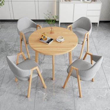 Imagem de Conjunto de mesa e cadeira de clube de recepção de escritório, conjuntos de mesa de negociação para sala de conferências, mesa de centro e cadeira de lazer, conjunto de mesa de jantar para 4 (cor: 37