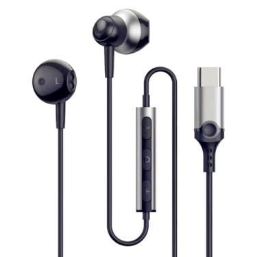 Imagem de Fones de ouvido USB C com fio para Galaxy A16 A17 A36 5G A26 S25 Edge A56 S25 Ultra Plus S24 FE A35 Z Fold 6 Type C Fones de ouvido intra-auriculares com microfone para iPhone 17 16 Pro Max 16 15 Pro