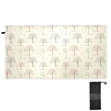 Imagem de Burbuja Toalha de praia de árvores grande absorvente para viagem, leve, secagem rápida, à prova de areia, toalha de piscina para mulheres, homens, meninas, crianças, 78,7 x 180 cm
