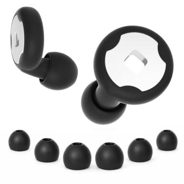 Imagem de Protetor Auricular para Dormir Preto em Silicone Reutilizável | Kit com 3 Pares de Tamanhos Ajustáveis | Abafador de Ruídos Anti Ronco para Sono Profundo, Trabalho, Estudo, Natação e Esportes
