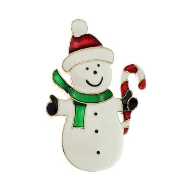 Imagem de Broches Esmaltados De Natal Com Strass: Laço, Maçã, Boneco De Neve, Pi