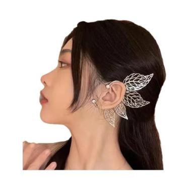 Imagem de Brinco De Orelha Feminino Chique Com Folha De Bordo Vazada E Zircônia 