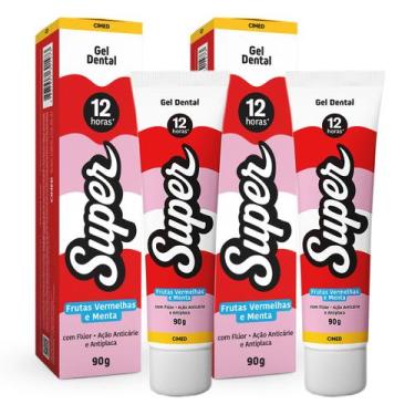 Imagem de Kit 3x Gel Dental Super 12h Frutas Vermelhas e Menta 90g - CIMED