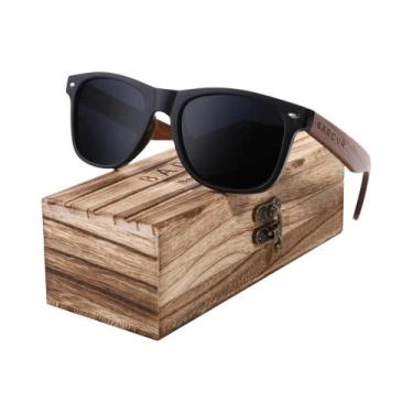 Imagem de Óculos de Sol Polarizados de Madeira de Nogueira Preta - UV400 - Para 