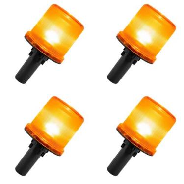 Imagem de Sinalizador Solar Viario Kit 4 Uni Cone Obra Transito Sinalizaçao Rodo