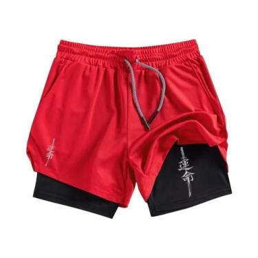 Imagem de Shorts Masculinos De Corrida De Secagem Rápida Com Bolso Para Celular 