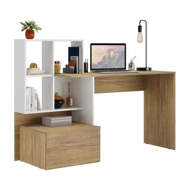 Imagem de Escrivaninha Mesa Para Computador Atlantis Branca/Rustic