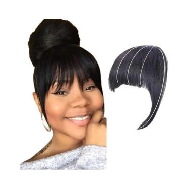 Imagem de Peruca Sintética Curta Afro Kinky Cacheada Para Mulheres Negras Com Fr