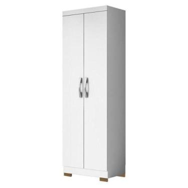 Imagem de Armário Multiuso 2 Portas New 2000192 Branco Tx Com Pés Bronze - Aramó