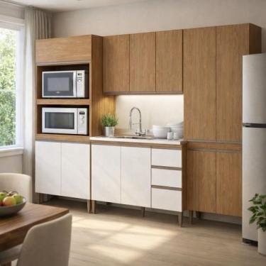 Imagem de Cozinha Modulada Compacta com Aéreo 4 peças 2,80m Essenza Móvel na Cai