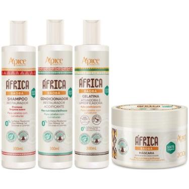 Imagem de Kit Apse África Baobá Shampoo + Condicionador + Gelatina + Mascara Com