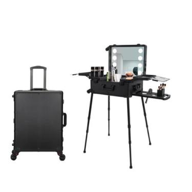 Imagem de Maleta Maquiagem Camarim Profissional Com Rodinhas - ZENON, preto