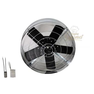 Imagem de Exaustor Ventilador Inox 40Cm Alta Vazão Blindado Para Cozinha Churras