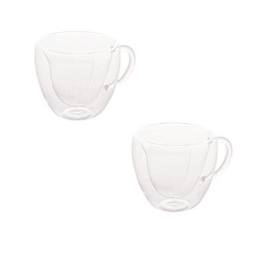 Imagem de Xícara De Chá Ou Café 230ml Vidro Com Parede Dupla Lyor