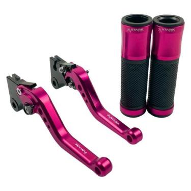 Imagem de Kit Manopla Manete Esportivo Honda Pop 100 110 110i - NoBrand, Pink