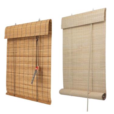 Imagem de Persiana Horizontal Bahaus Bambu Cortina Rolo Janela Casa Quarto Sala 140x160cm Evolux