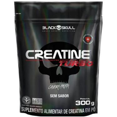 Imagem de Creatina Monohidratada TURBO Refil Black Skull 300g Creatine para Energia Força Ganho d...