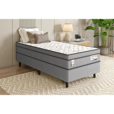 Imagem de Cama Box Solteiro Conjugado Molas Ensacadas 88x188x59 Plumatex