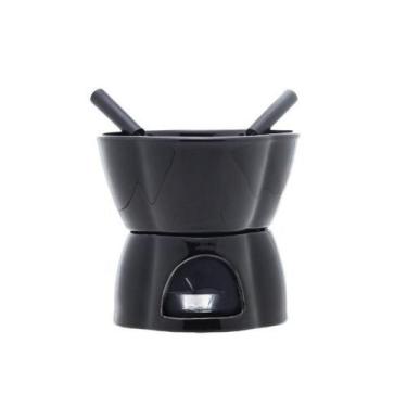 Imagem de Fondue em porcelana Lyor Alpes 400ml preto 4 peças