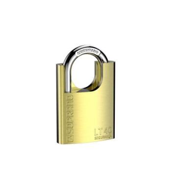 Imagem de Cadeado de Latão 40mm Alta Segurança Escovado LT40 - Soprano