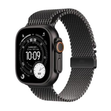 Imagem de Apple Watch Ultra 3 Gps + Cellular - Caixa Preta De Titânio  49 Mm - Pulseira Preta Estilo Milanês De Titânio  P