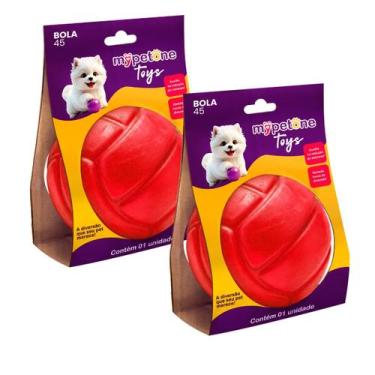 Imagem de 2 Brinquedo Bola Lisa TR 45 Mypetone - Vermelho