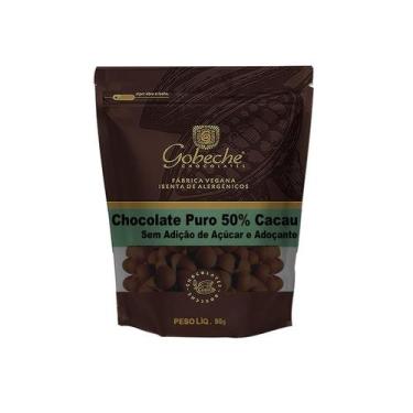 Imagem de Gotas Chocolate Puro 50% Cacau Gobeche - Sem Adição de Açúcar e Adoçan