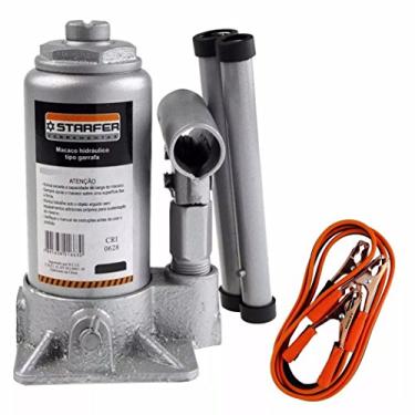 Imagem de Kit Macaco Hidráulico Garrafa 4t Cabo Bateria 100a Starfer