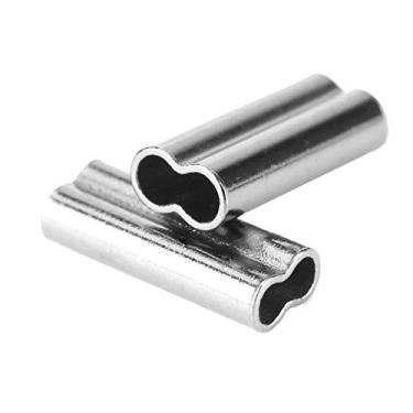 Imagem de OUKENS Mangas de pesca, 100 pçs 6 tamanhos linha de pesca de friso duplo cano para friso cabo com mangas líderes Conector de tubo de cobre (1,6 mm x 10 mm)