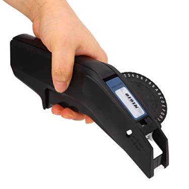 Imagem de Gravador de etiquetas em relevo, Limpar letra numérica Mini impressora de etiquetas com cortador Sem tinta Máquina Rotuladora Pequena Portátil para fita de 6mm a 9mm(Vermelho)